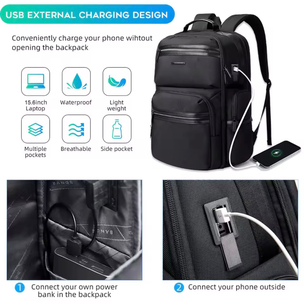 Anti-Theft Backpack with USB Port