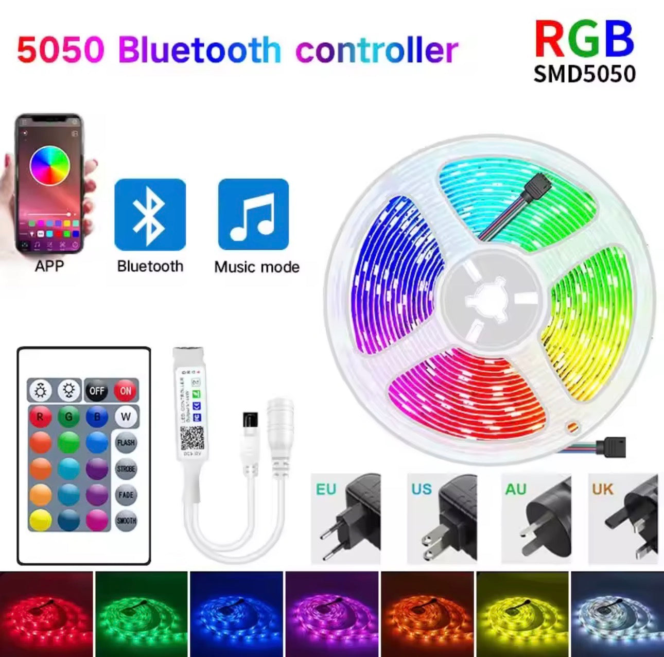 RGB LED Strip Lights with Remote
